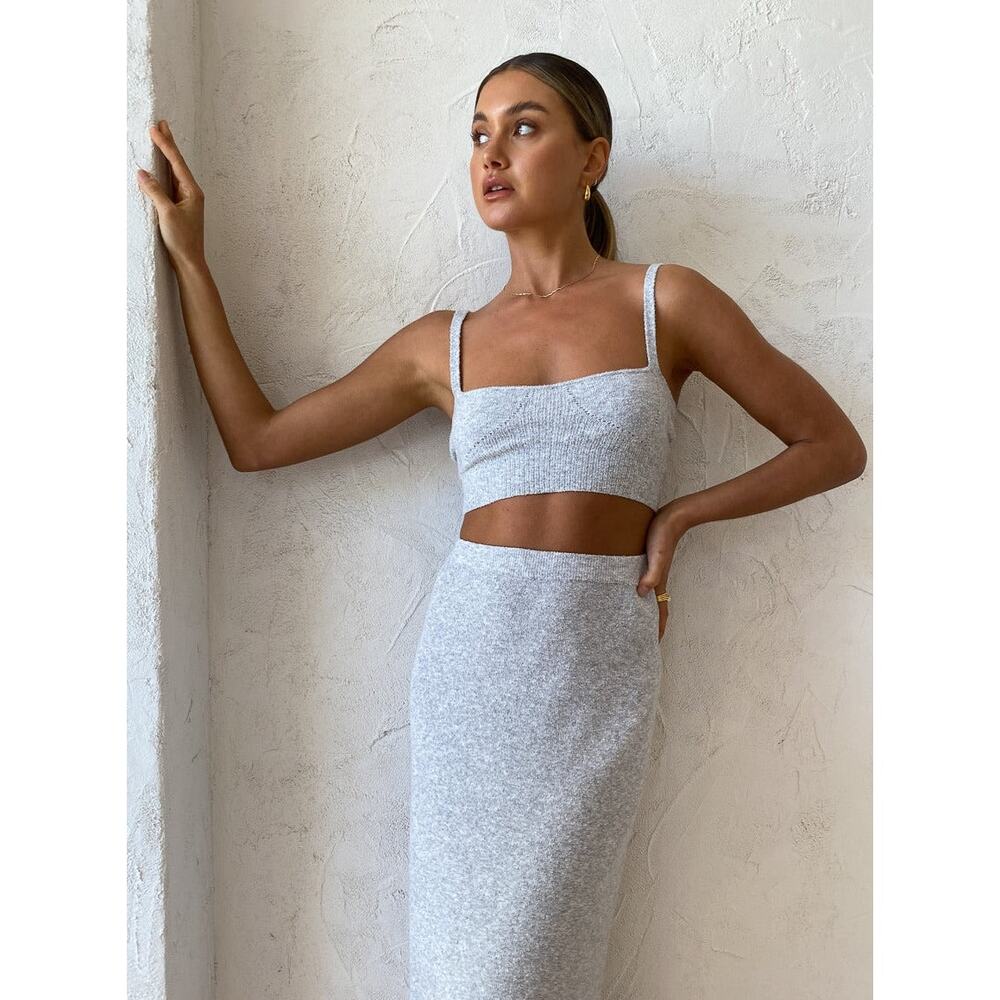 Manning Cartell In Sync Gray Knit Bralette Top Size Small
